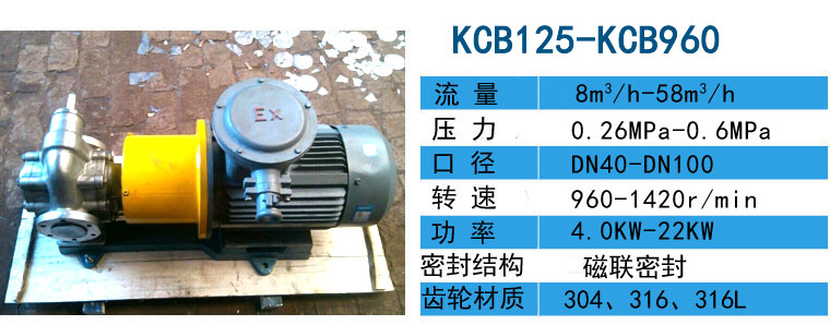 KCB不锈钢磁力齿轮泵